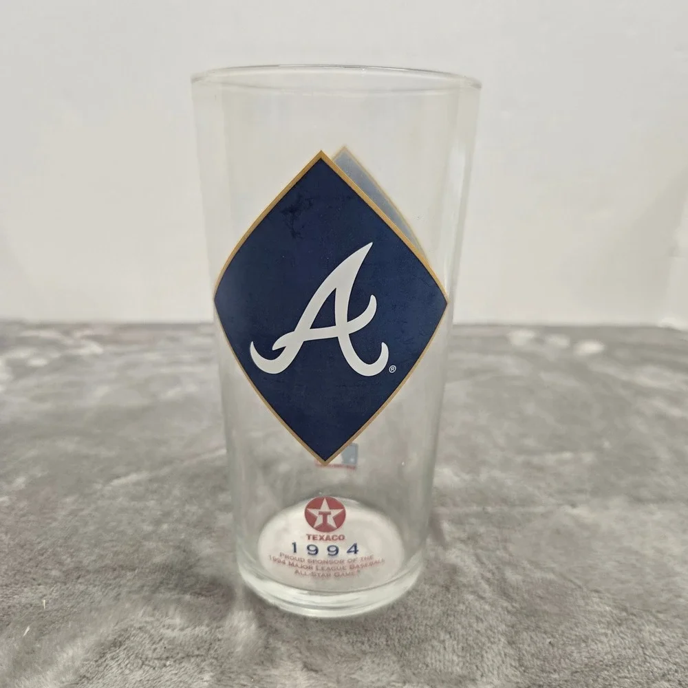 Atlanta Braves 1994 MLB All-Star Game Texaco Promotional Glass Tumbler Vintage